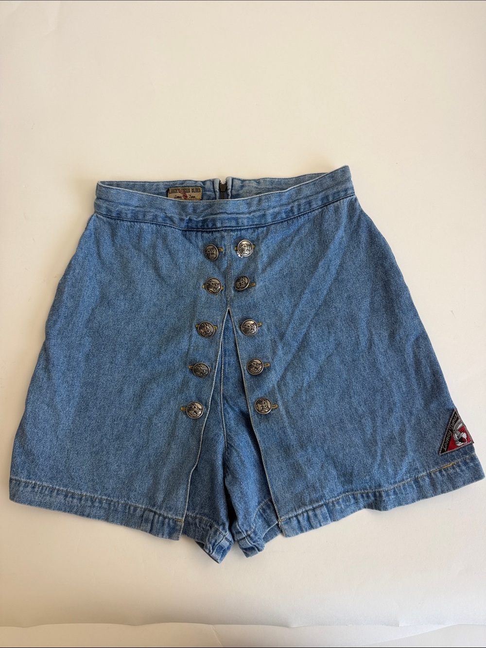 Looney TunesDenim Button-Front Skort with Bugs Bunny Decorative Metal Buttons